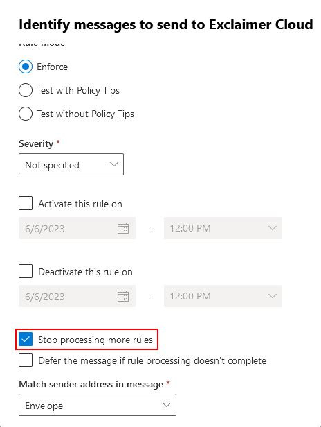 exchange mail flow rules|stop processing more rules.
